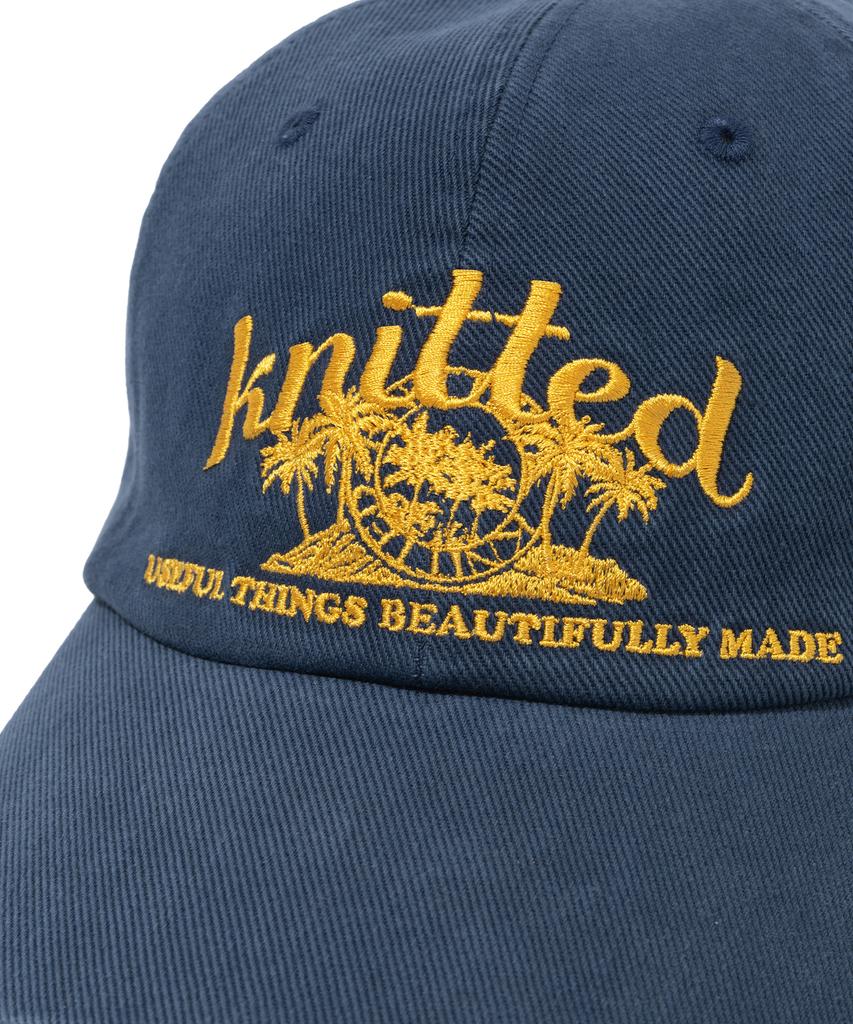 KNITTED Palm Tree Logo Embroidered Ball Cap Navy