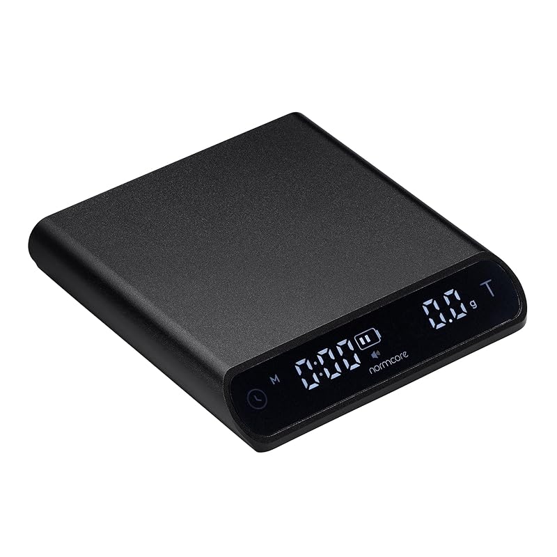 

Normcore Pocket Coffee Scale V3, Pour Over Drip Espresso Scale, Barista Scale with Timer, Anodized Aluminum Body with Back-Lit LCD Display, Black чёрный