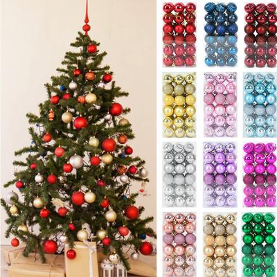 1 pudełko bombki świąteczne ozdoby choinkowe piłka Xmas wiszące zawieszki choinkowe dekoracje domowe na przyjęcie 2024 prezent na nowy rok Noel Navidad