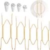 4Pcs Plate Hangers for Walls, 6/8/10/12 Inch Stainless Steel W-Shaped Gold Plate Hooks Vertical Dish Holder Display Wall Mount for Antique Arts