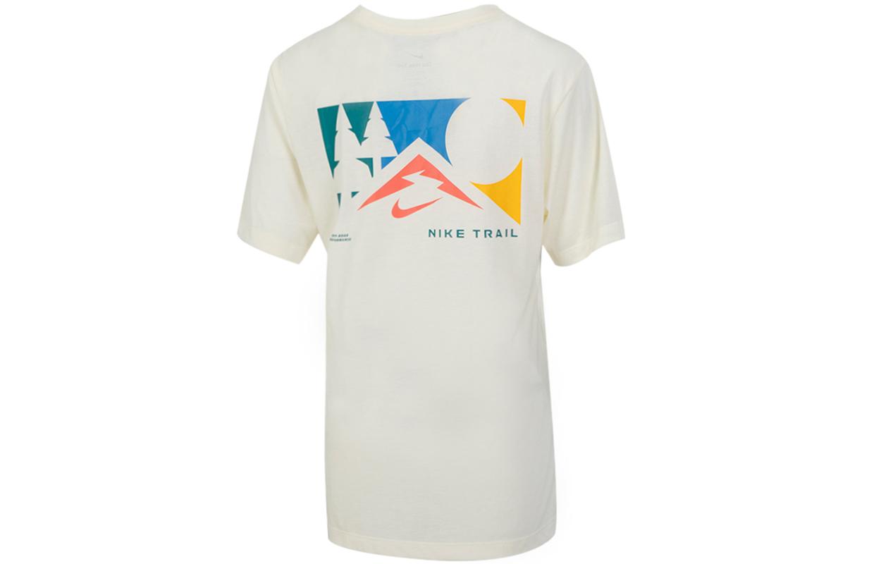 Nike T Shirts Men s Ecru Crew Neck Moderate Straight Fit DD4465-715 S