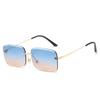 Retro Frameless Sunglasses Women Brand Designer Rimless Gradient Sun Glasses Fashion Shades Cutting Lens Metal Eyewear
