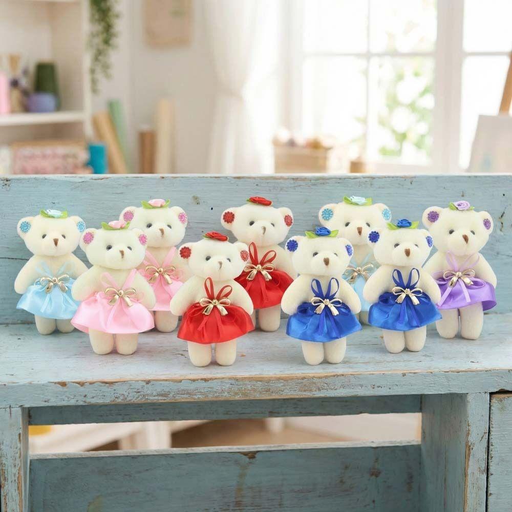 10pcs/set Plush Doll Mini Bear Flower Bouquet Plush Animal Bear Plush Toys  Kids/Children Toys