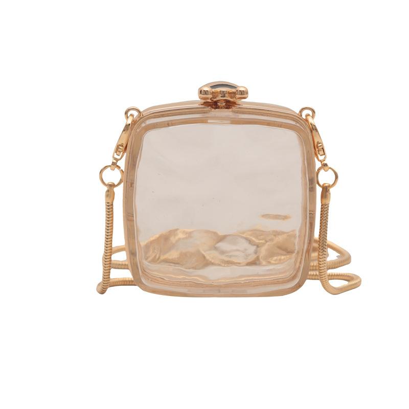 Acrylic Mini Box Bag 2025 New European and American Fashion Transparent Jelly Bag Ins Women's Messenger Chain Bag
