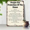 Vintage Metal Wall Art Sign Prayer For Home Protection 8x12 Inch Rustic Tin Decor For Indoor Outdoor