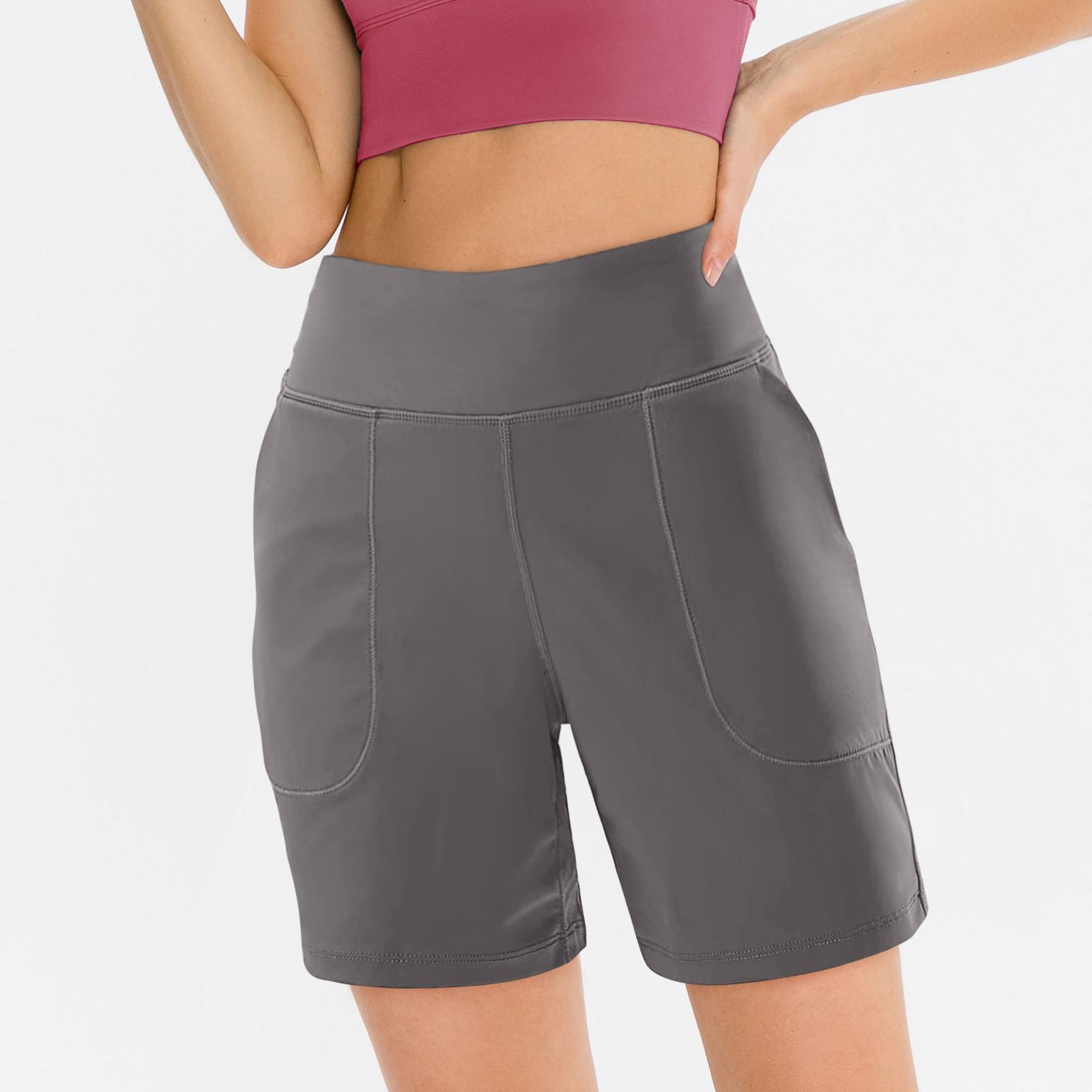 High Waist Women s Yoga Shorts with Pockets Comfortable, Breathable, and Stretchy for Workout and Casual Wear M