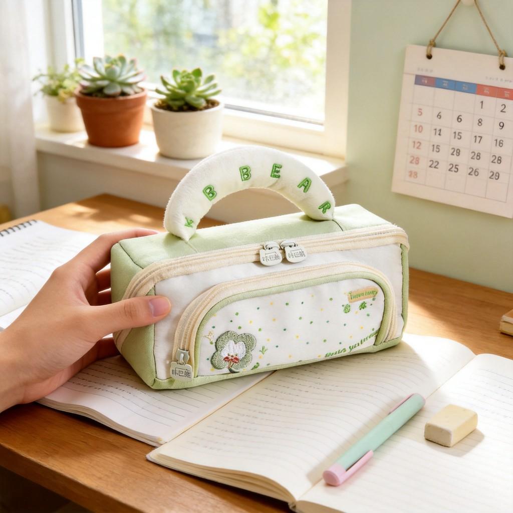 Large Capacity Multilayer Water Resistant Pencil Case For Students And Office Use