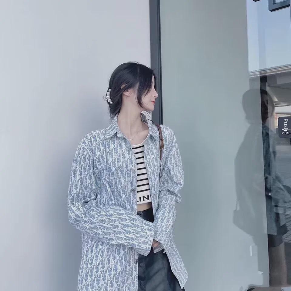 Men's Summer Geometric Print Long-Sleeve Casual Shirt - Trendy Korean Style