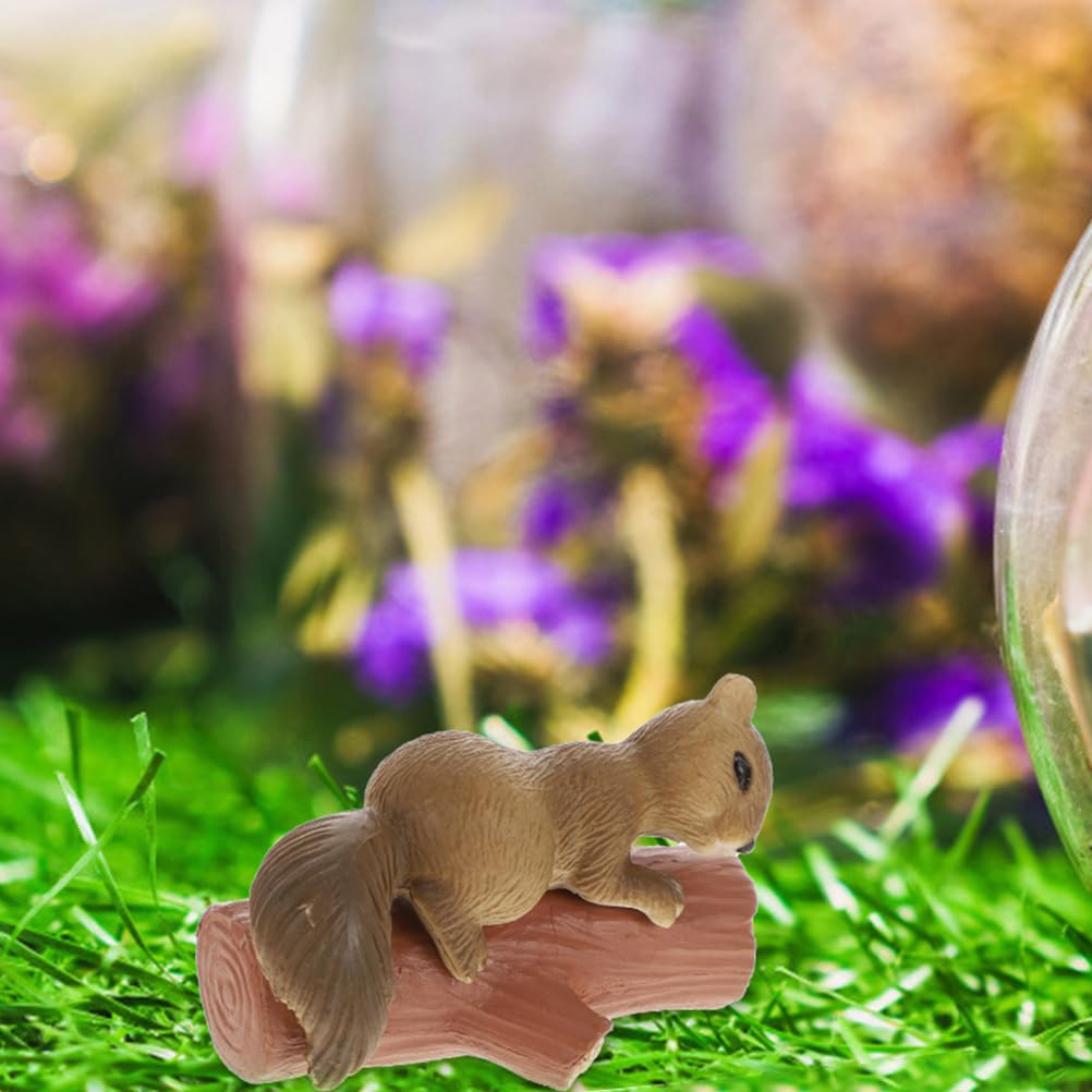 OUNONA Squirrel Figurine PVC Micro Landscape Miniature Garden Tabletop Indoor and Outdoor Cute Animal Figures 8-Piece Set, Decorations, Decor, Use,
