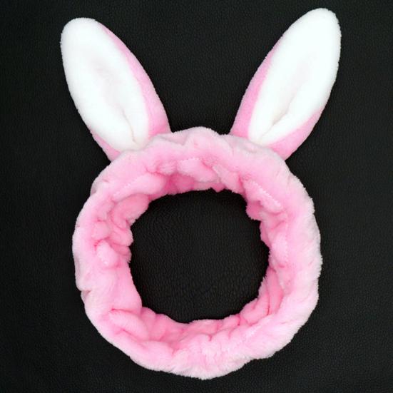 Lovely Women Girls Rabbit Ears Hair Band Shower Facial Cleaning Makeup Headband