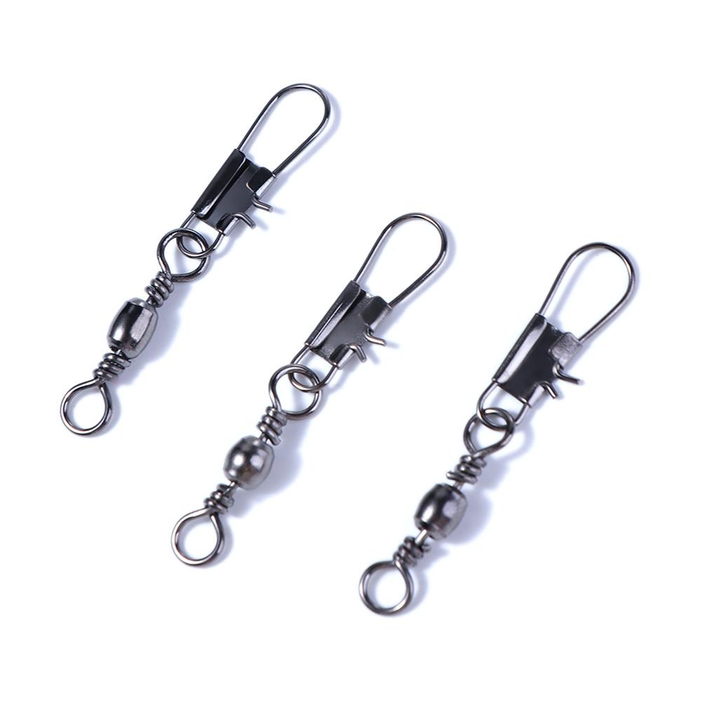 Fishing Tool Fishing Line Connector Pin Bearing Solid Rings Swivel Fishing Connector Barrel Rolling