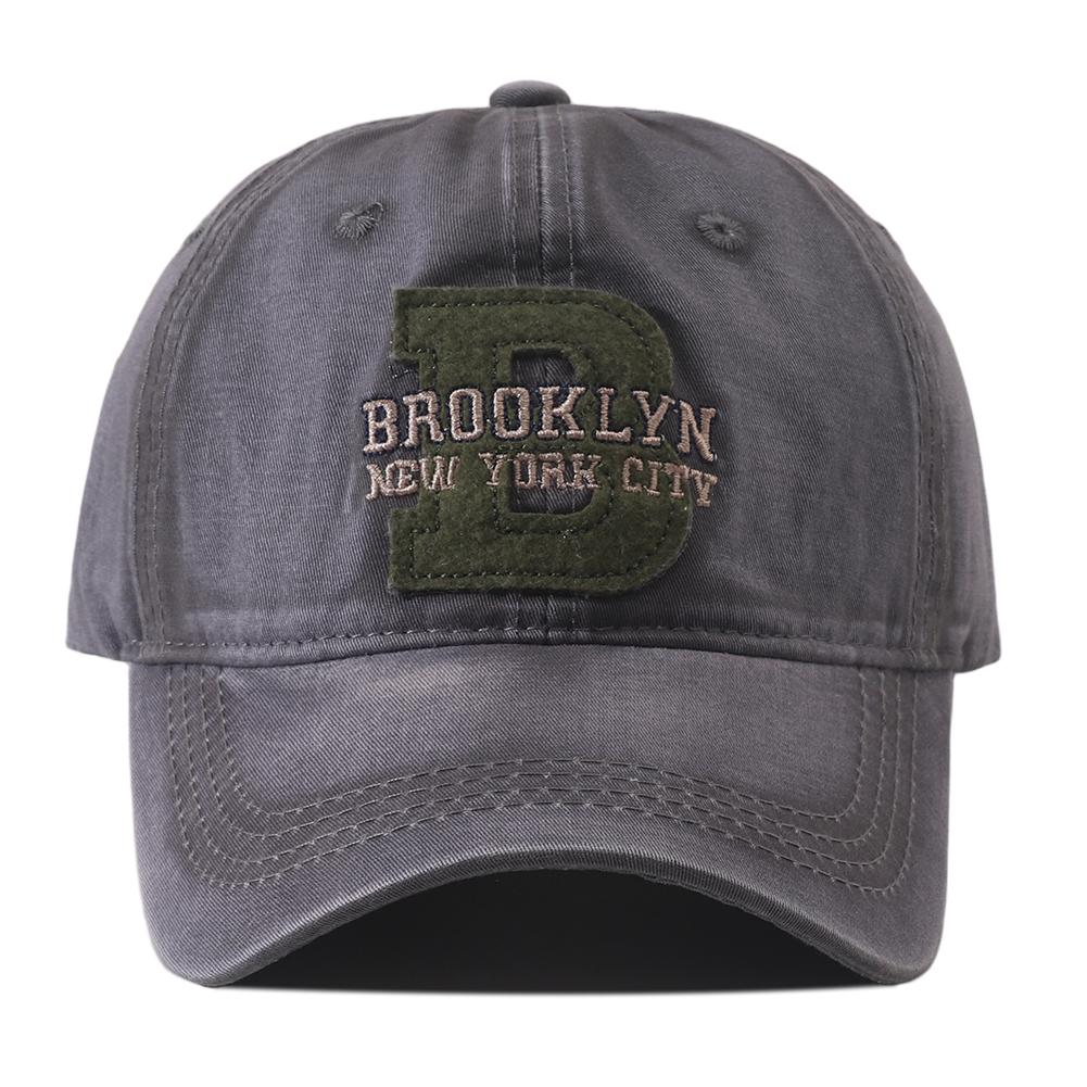 New Korean Style Brooklyn Embroidery Baseball Cap Washed Cotton Snapback Hat Adjustable Vintage Dad Hats For Women Men Headwear