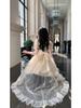 Blovelan Princess Dress - Half Cup Love Words, Big Bow, Sparkle Jacquard, Fluffy Train, Birthday Outfit