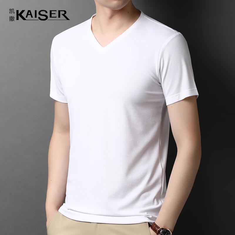 KAISER Men s V-Neck Short Sleeve Silk Blend T-Shirt KS5030 52 3060₽
