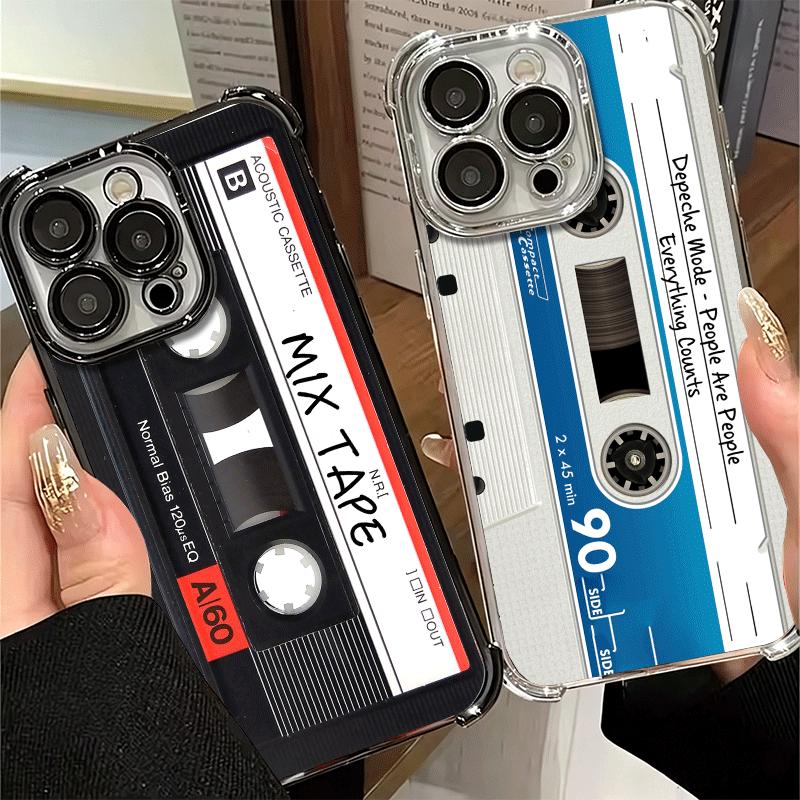 Vintage 90S Cassette Tape Pattern Plating Phone Case For Xiaomi Poco X5 X6 X7 X8 Pro Max F8 Ultra F7 M8 M7 M5S Redmi 15C 15 14C