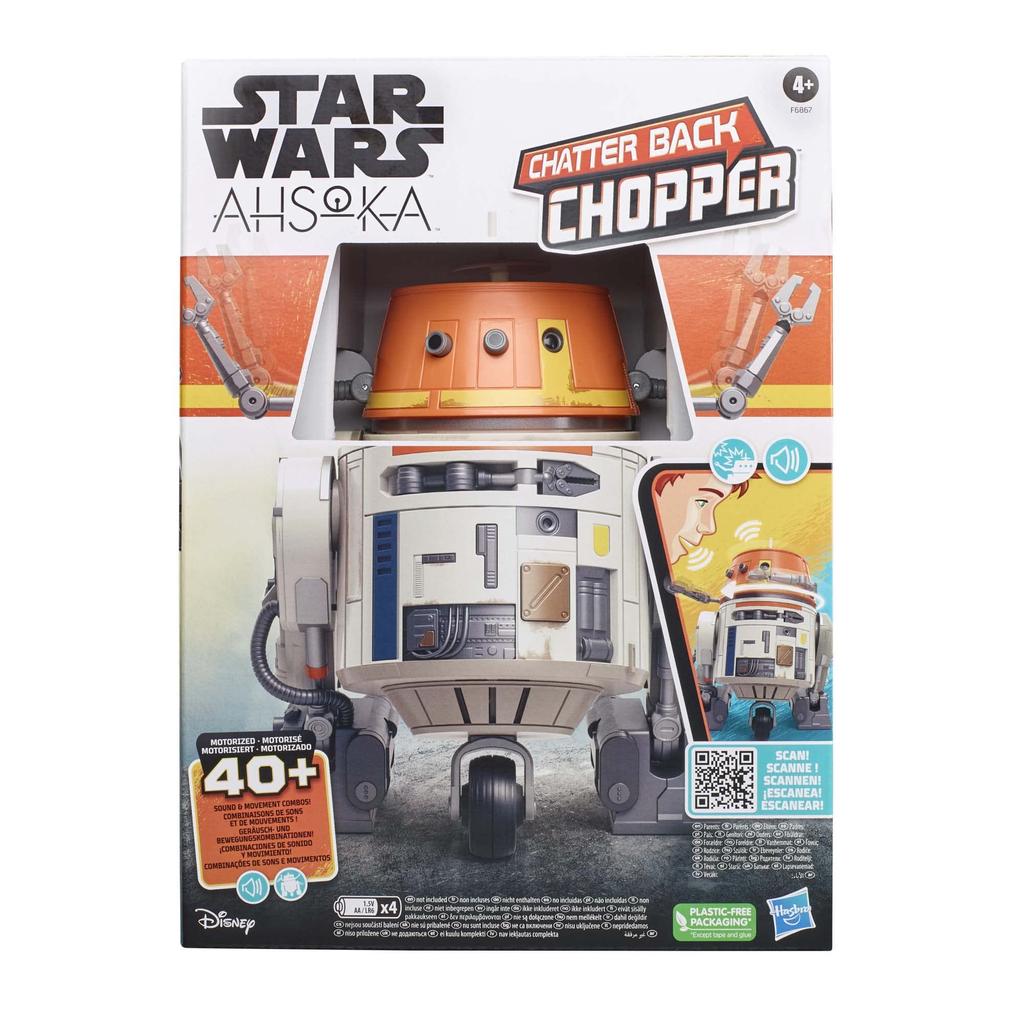 Hasbro Star Wars Ahsoka Chatterback Star Wars Animatronic Mais de 40 sons e movimento Brinquedo interativo Star Wars para maiores de 4 anos F6867 Produto original
