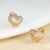 Delicate Gold Color Hollow Heart Shape Hoop Earrings For Women Girls Paved Dazzling CZ Zircon Earrings Bridal Wedding Love Jewelry