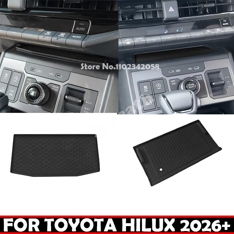 FOR TOYOTA HILUX 2026 2027 Silicone Center Control Upper Storage Box Pad Panel Wireless Charging Pad Interior Accessories