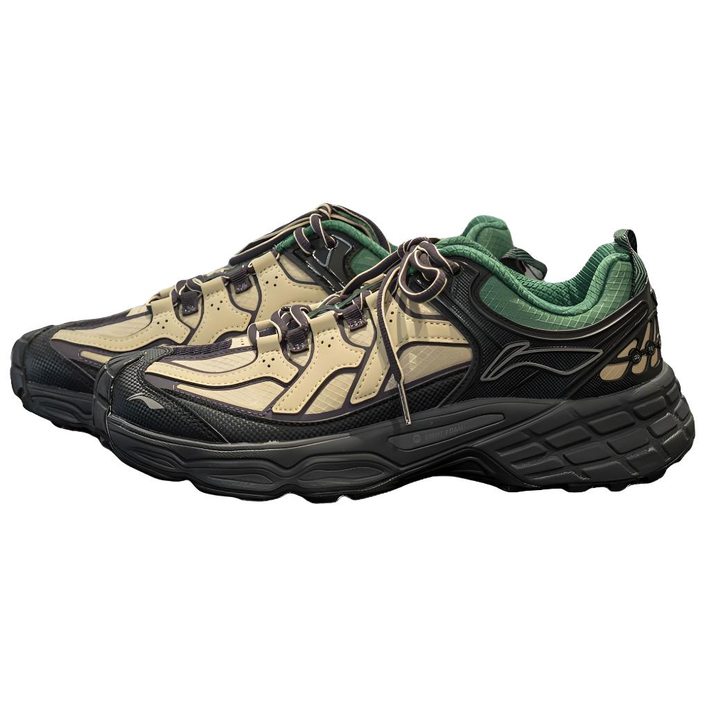 Li Ning Outdoor CF Tracing, Forest Shadow Cushioning Abrasion Resistant Slip Resistant Low top Hiking Shoes Unisex AHTV033-8