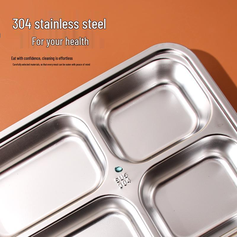 Portable Plug-in Electric Lunch Box with Stainless Steel Compartments and Self-Heating Insulation