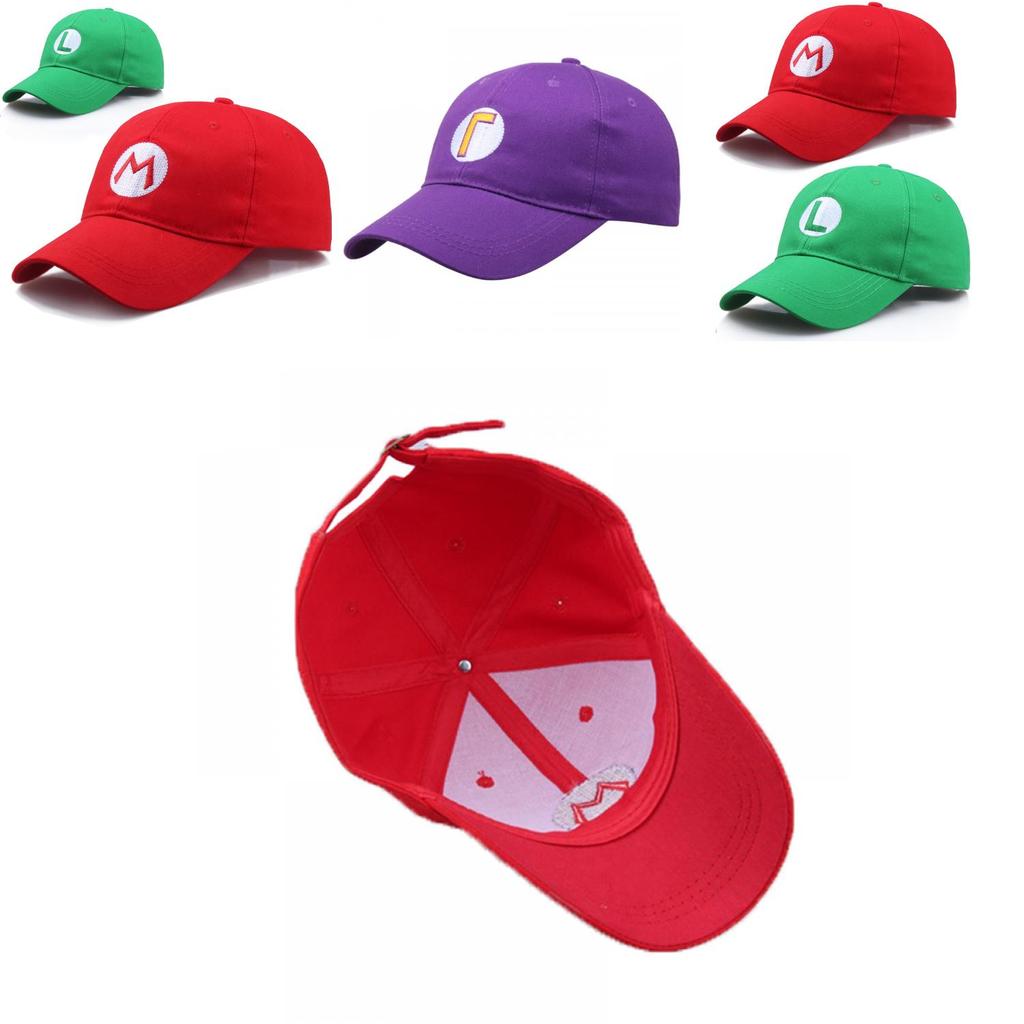Wysokiej jakości czapka z daszkiem Mario Kapelusz kostiumowy Super Mario Bros Dla wszystkich rozmiarów**
