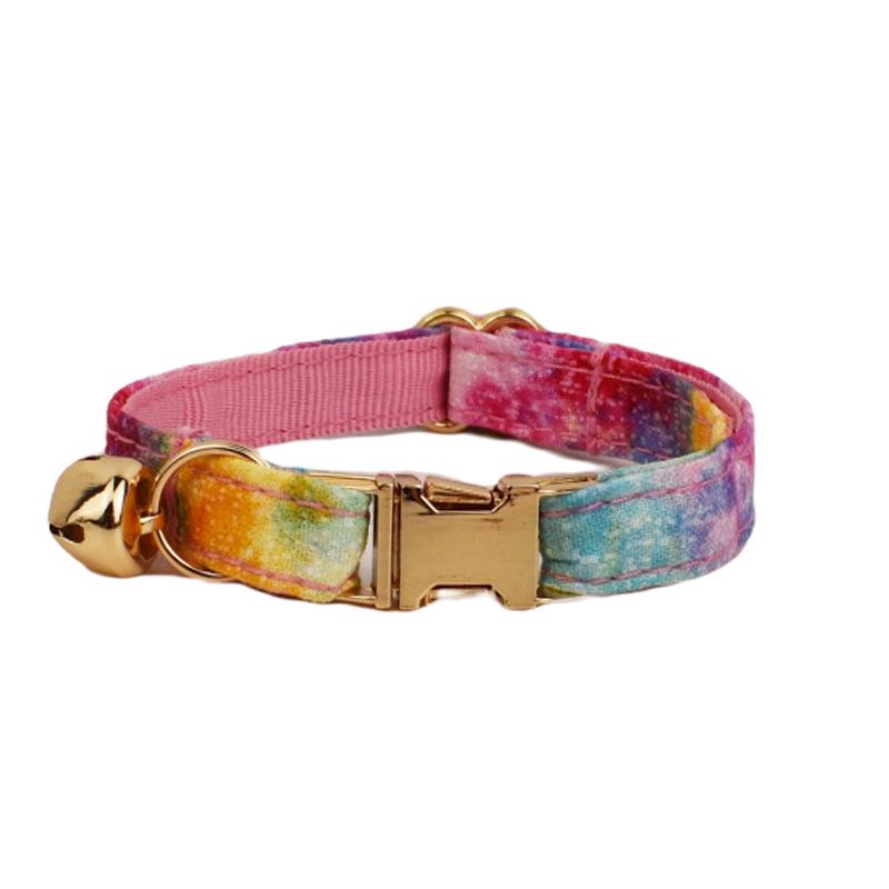Plaid Series Engravable Pet Collar with Bell - For Cats & Dogs