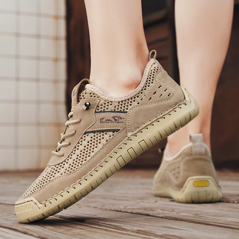 LETCOMFIT Summer Men's Mesh Shoes Fashion Soft Male Sport Sandals Outdoor Breathable Anti Slip Travel Hiking Sandals Size 46