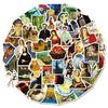 50 Creative Famous Paintings Graffiti Decorative Stickers Vintage Oil Paintings Waterproof Stickers