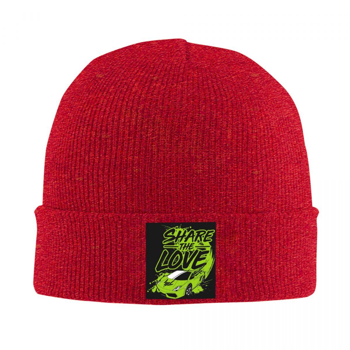 Youth Share The Love Warm Knitted Cap Fashion Bonnet Hat Autumn Winter Outdoor Beanies Hats for Unisex Adult One Size