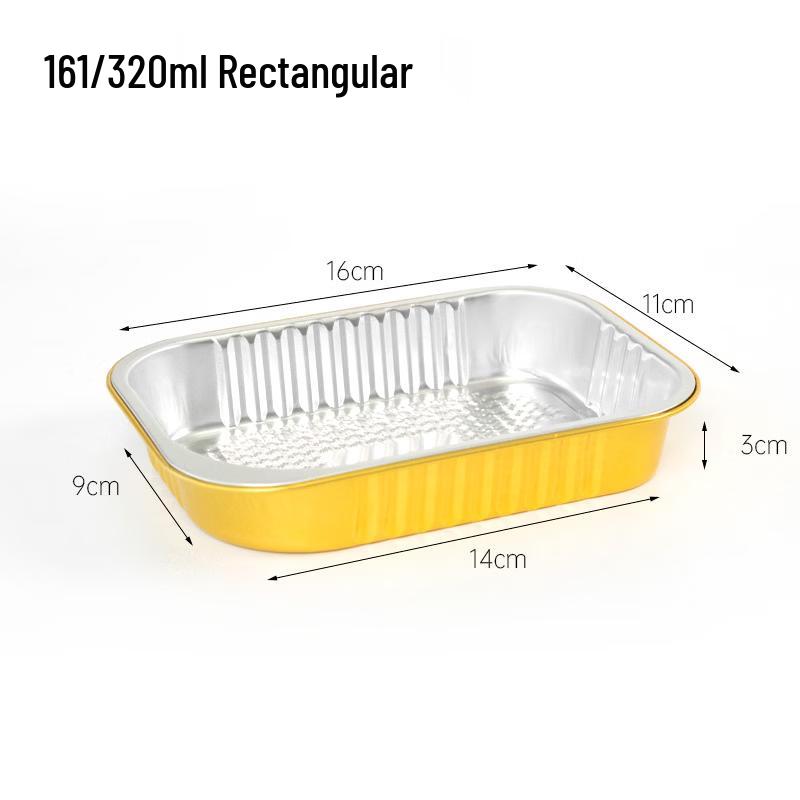 

ZISIZ Rectangular Gold Aluminum Foil Take-out Containers