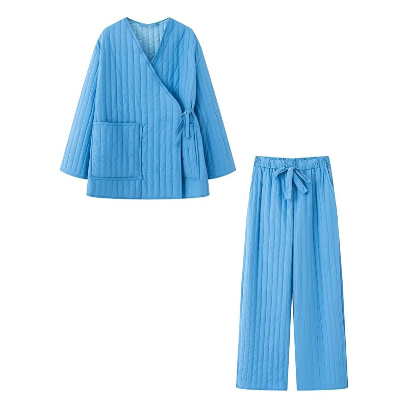 Kaslead New Women clothes Western Style Fashion Loose Robe Same Style for Men and Women Outer Wear Cotton-padded jacket Set