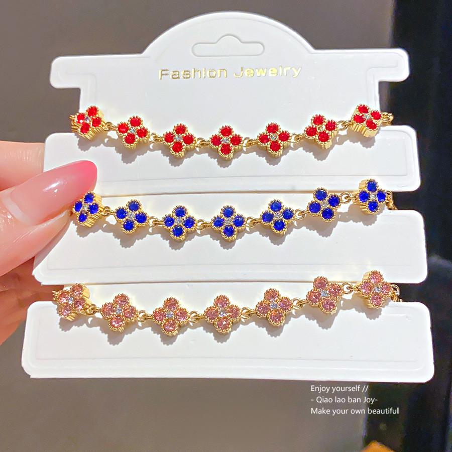 Floral Pendant Wristband With Stainless Steel And Diamond Accents For Women