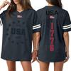 Womens Short Sleeve V Neck Oversized T Shirt 1776 2026 USA Letter Print Loose Fit Top Flag Graphic Tee