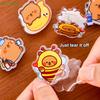 4Pcs Cute Capybara Double-Sided Memo Clip Acrylic Memo Holder Test Paper Clip Tidy Up Document Clip School Supplies