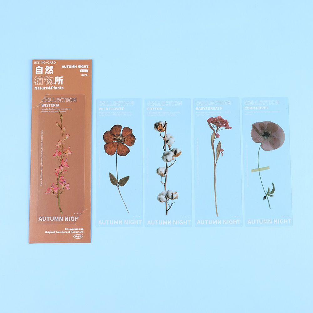 Book Note Marker PET Translucent Flower Specimen Bookmarks Bookmarks Card Nature Plants Bookmarks
