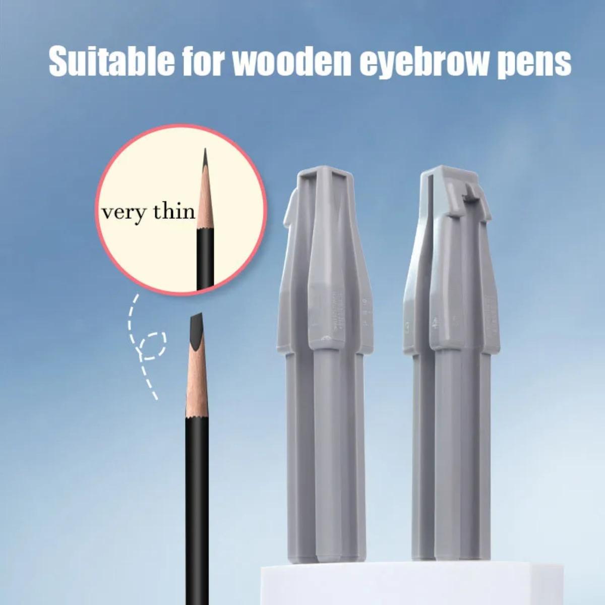 

2 in 1 Eyebrow Pencil Sharpener, Duckbill Shape Tool for Sharpening & Shaping Brow Pen Tips сірий колір