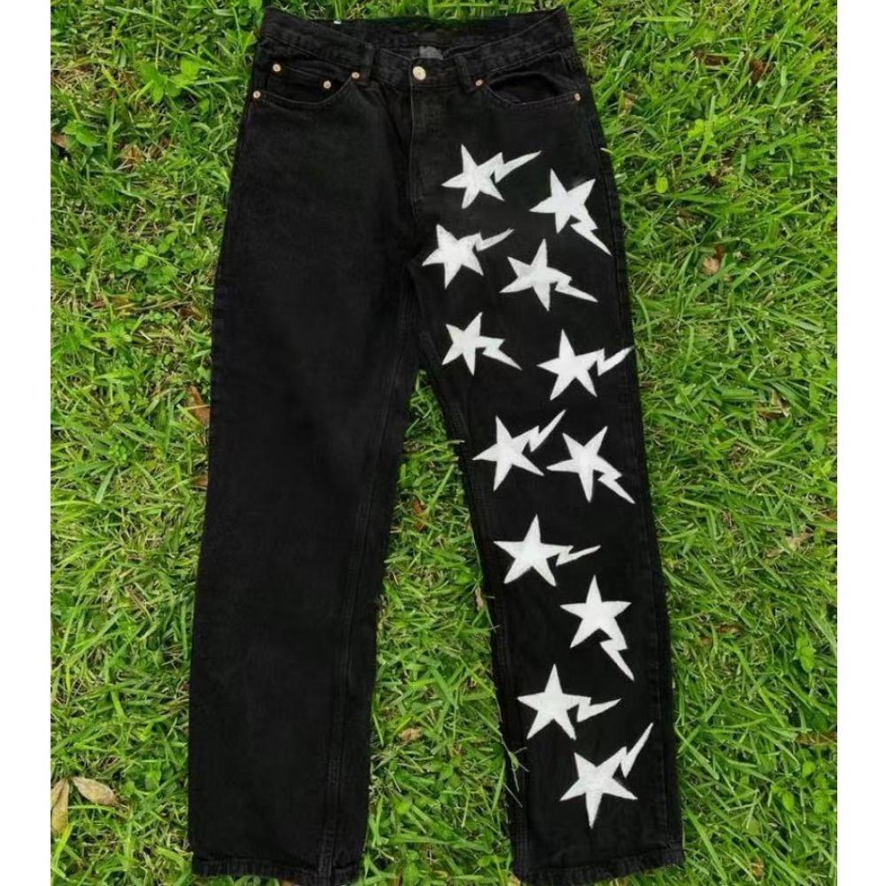 RogueWave Street Fashion Jeans Harajuku Y2K New Hip Hop Straight Leg Pants