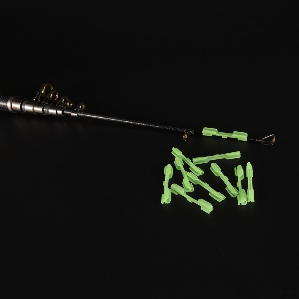 10PCS Fluorescent Glow Clip Fishing Float Rod Glowing