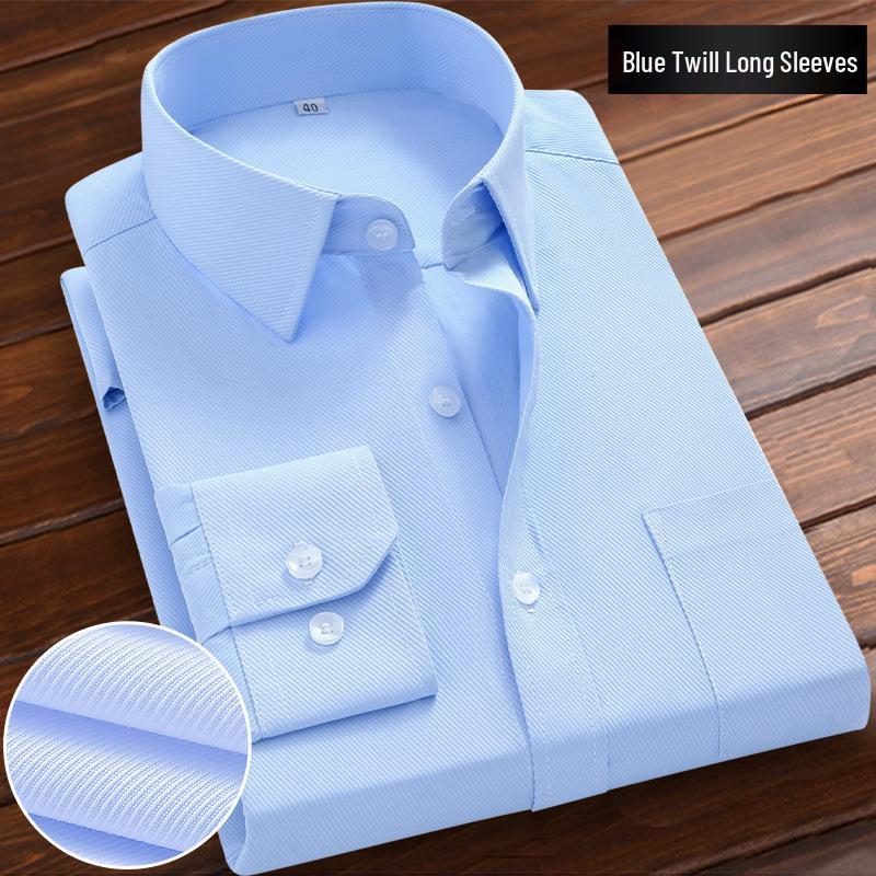 Men's Long Sleeve White Shirt - Professional Business Attire for Spring, Summer, and Autumn