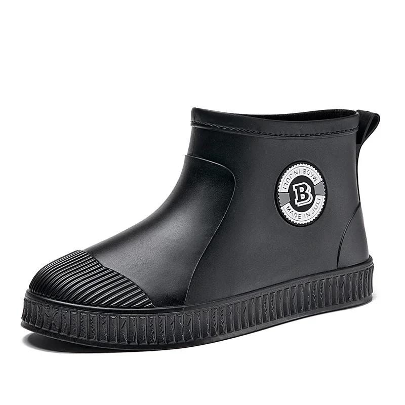Mode Herren Regenstiefel Gummischuhe Wasserdicht Damen Arbeitsstiefeletten Winter Plus Baumwolle Slipper Unisex Stiefeletten Bottes De Pluie 2024