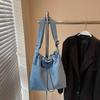 Eimerbeutel mit Kordelzug mit großem Fassungsvermögen Damen Denim Umhängetasche Pendler Schultertasche
