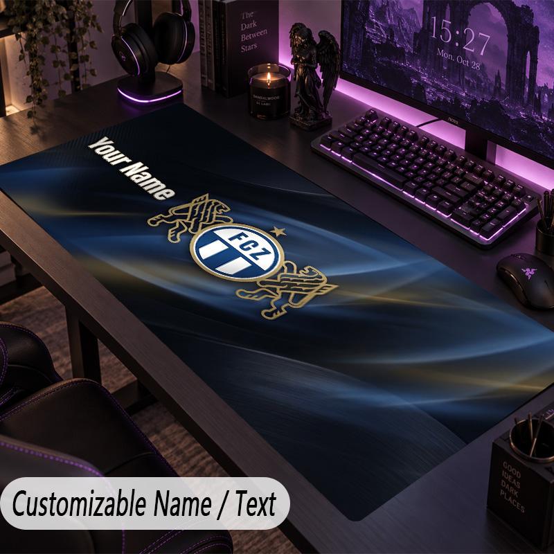 Custom Text Big Mousepad, Extended Desk Pad For Laptop Work GameFC Zürich