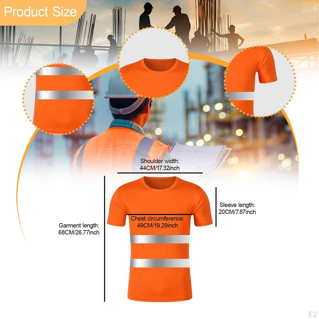 Reflektierendes T-Shirt mit hoher Sichtbarkeit Atmungsaktiv Rundhalsausschnitt für Radfahren Joggen