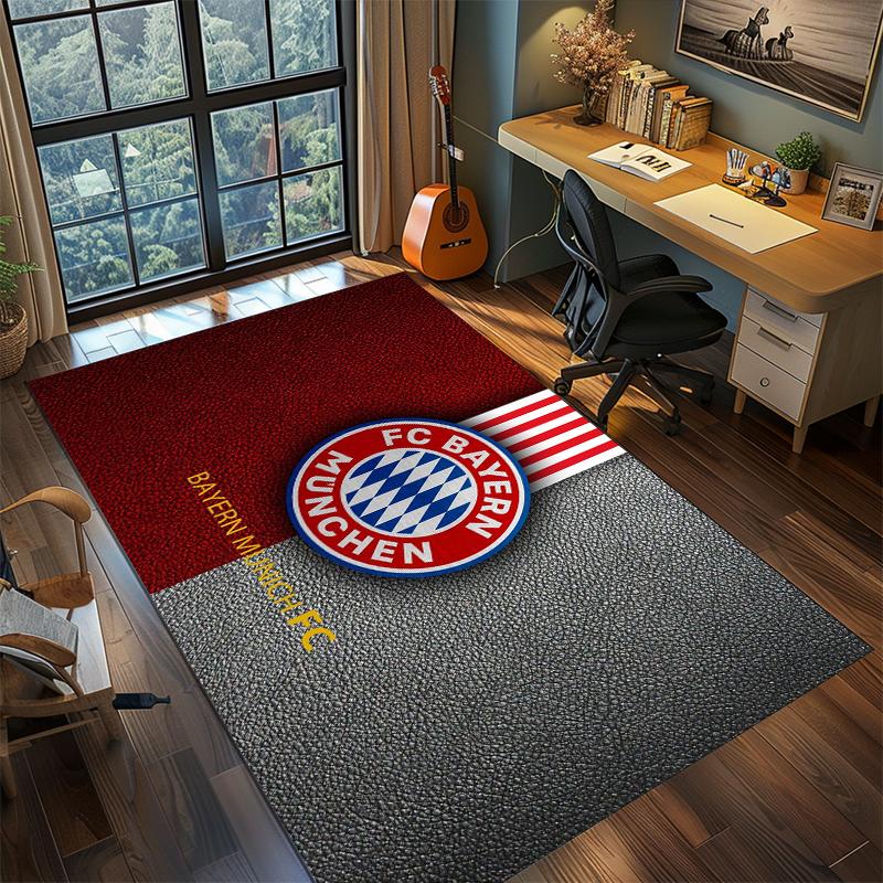 1Pc Football Team Cartoon Print Carpet High Quality Comfortable for All Seasons, Home Decor
