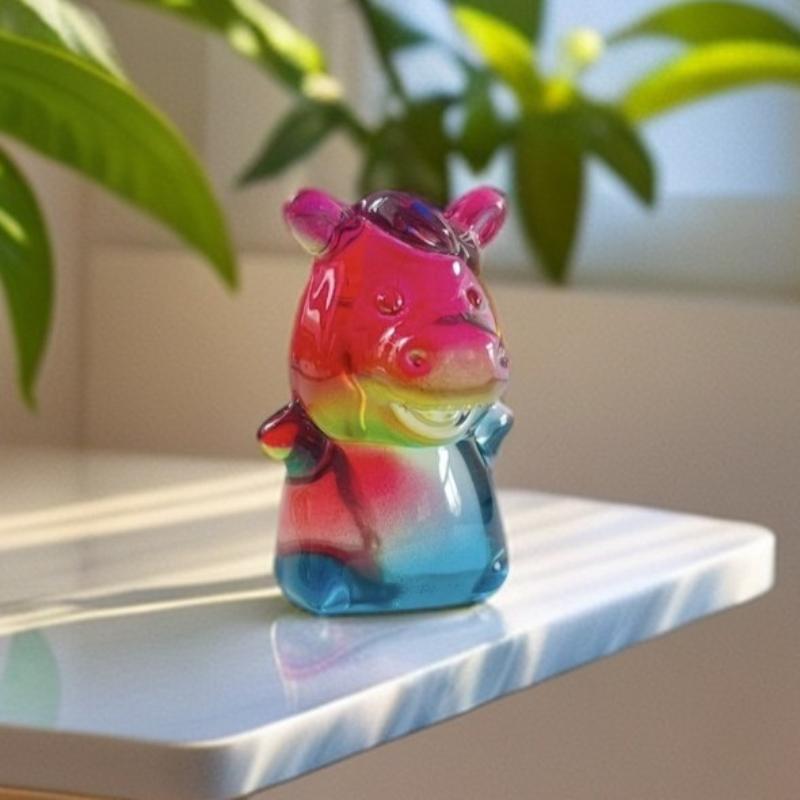 Year of the Horse 2026 Crystal Figurine, Zodiac Horse Glass Sculpture for Desktop Decor,Chinese Liuli Art Fengshui Ornament
