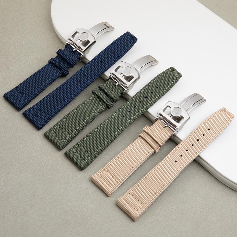20mm 21mm 22mm Soft Nylon Canvas Watchband For IWC Strap PILOT Portugal PORTOFINO Fabric Watch Band Folding Buckle Wristband