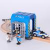 Kids Police Station Train Track Playset Toy City Scenes Car Wash Room Fire Department Pretend Play Toy Set