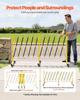 Double Expandable Barricades, 5.46m Industrial Safety Barriers, Flexible Mobile Barricade with Locking Casters, Portable Folding Security Gate Metal