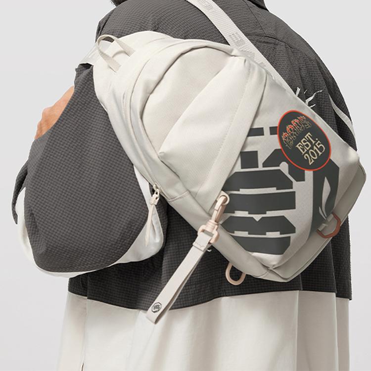 New LiNing Polyester Crossbody Bag, Shoulder Bag Regular Unisex Oat Gray ABDU183-4