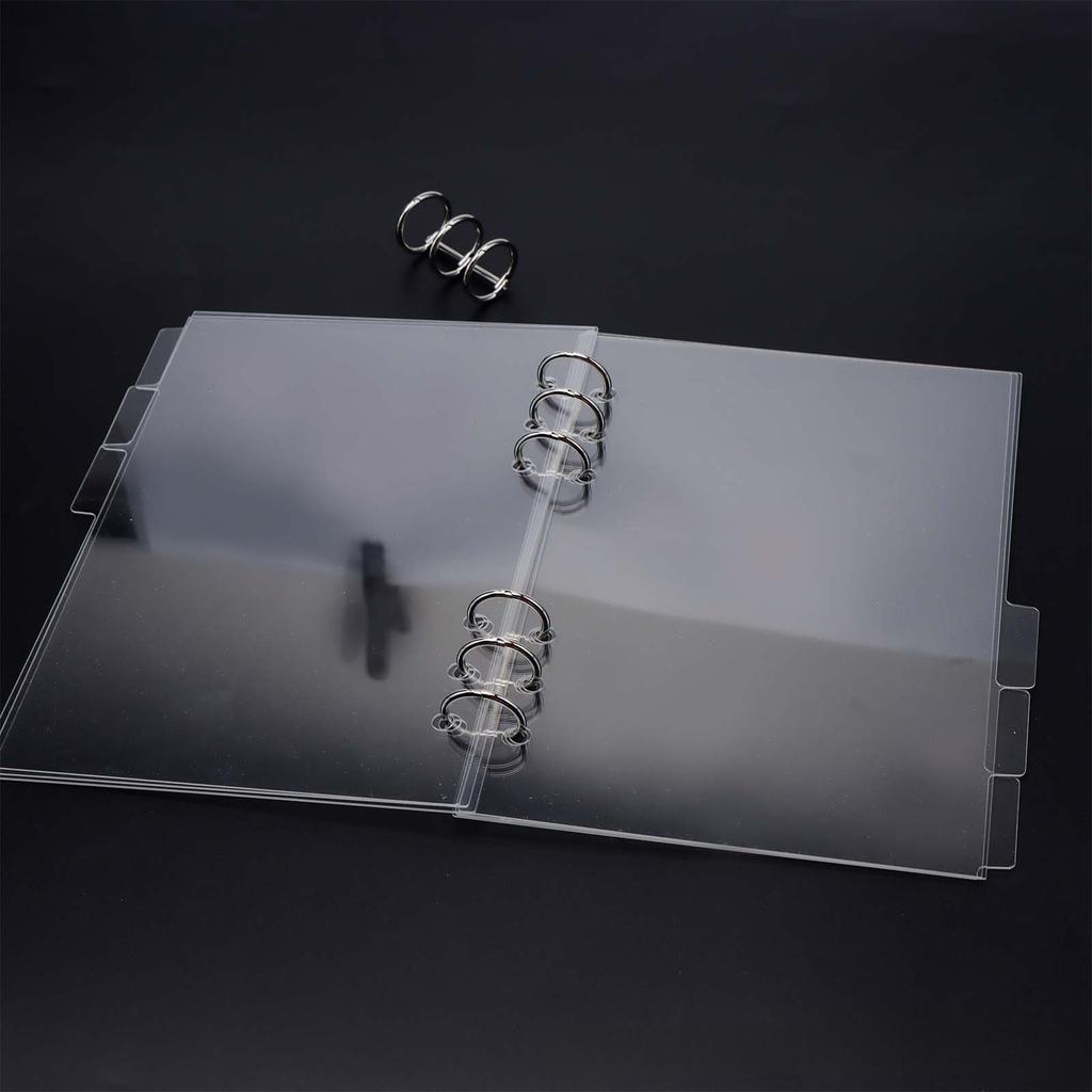 A5A7A7 6Pcs Transparent Acrylic Index Divider Page Loose leaf Index Page Replacement Core Ultra Transparent 6 Ear Divider